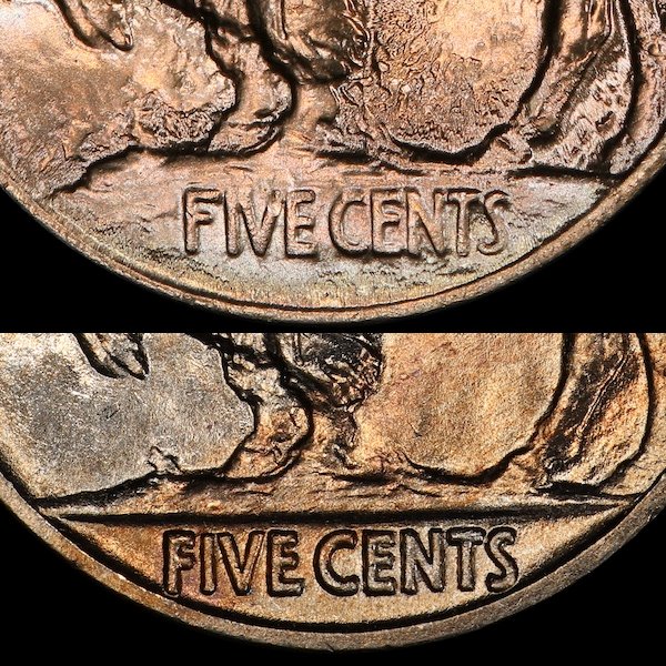 type 1 (top) and type 2 reverses